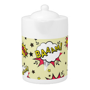 Girls Boys Vintage Patch Art Teapot