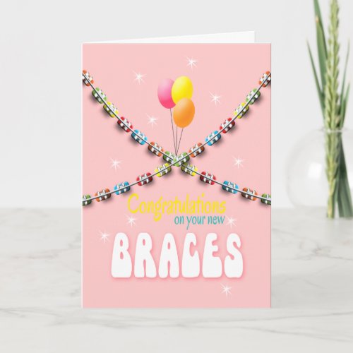 Girls Braces On Congratulations Card