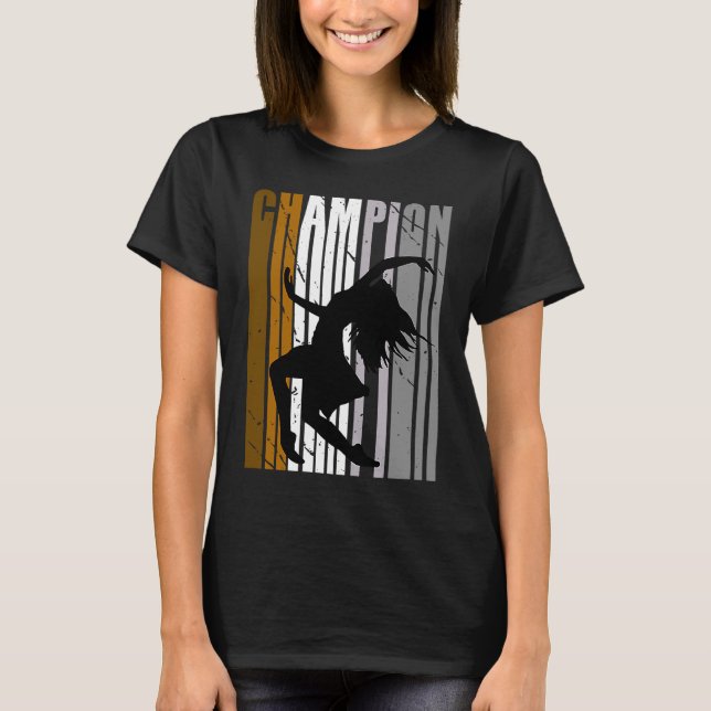 Girls Brown Dance Champion Birthday Dancer T-Shirt (Front)