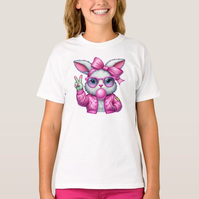 Girls Bunny Shirt Pink (Front)