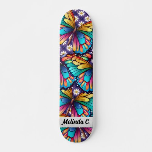 Girls Butterflies  Daisies Skate Deck