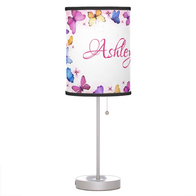 Girls Butterfly Custom Lamp (Left)
