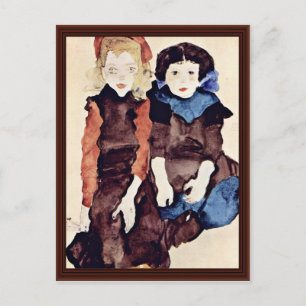 Girls By Schiele Egon Postcard