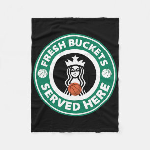 Girls Bysketbyll Fun Logo Serving Buckets Cool Tee Fleece Blanket