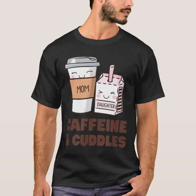 Girls Caffeine &amp; Cuddles Twinning Coffee Juice T-Shirt (Front)