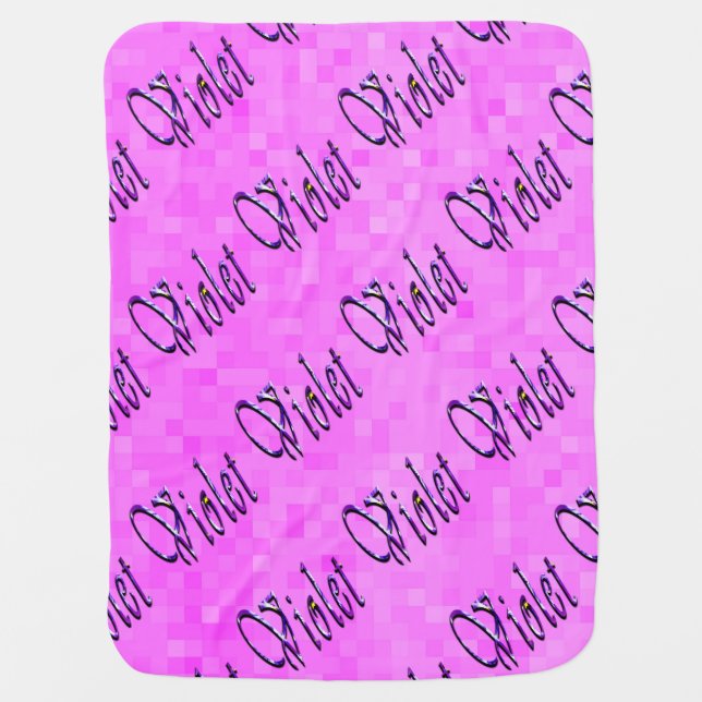 Girls Called Violet Name Logo On Pink, Baby Blanket (Front)
