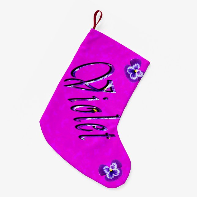 Girls Called Violet Name Logo, Small Christmas Stocking (Front (Hanging))