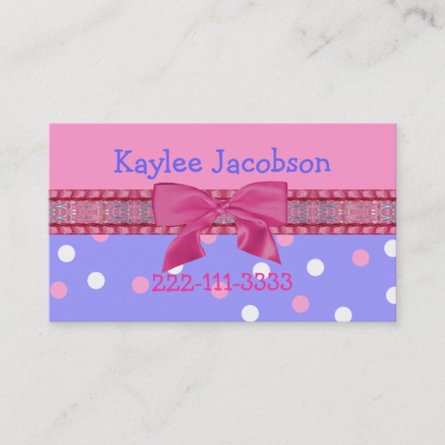 Girl's calling card / enclosure card business card template