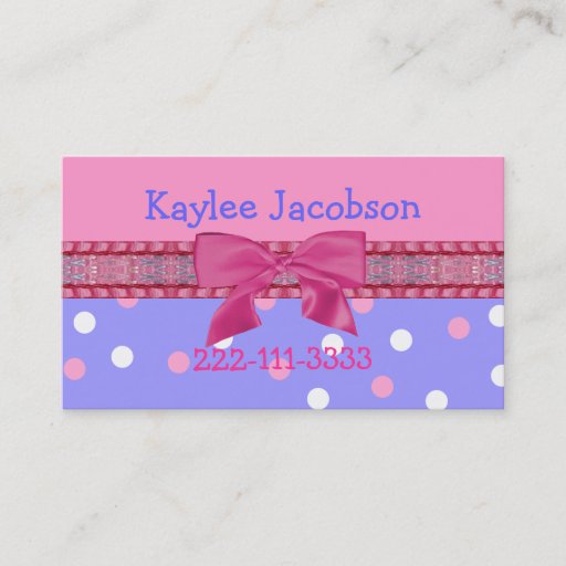 Customizable Girl's calling card / enclosure card business card template
