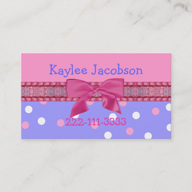 Girl's calling card / enclosure card (Front)