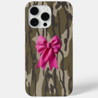 Girls Camo Pink Ribbon Bow Bottomland Camo