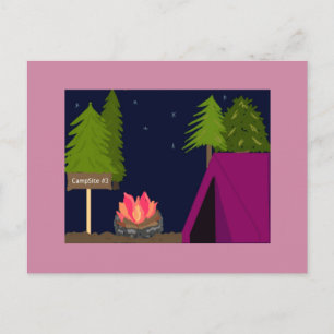 Girls Camping Outing Postcard