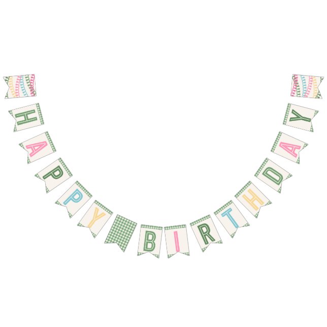 Girl's Camping Party Bunting Banner (All)