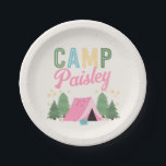 Girl's Camping Party Plates<br><div class="desc">Camping Party Plates</div>