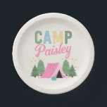 Girl's Camping Party Plates<br><div class="desc">Camping Party Plates</div>