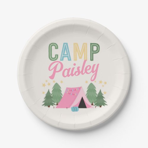 Girls Camping Party Plates