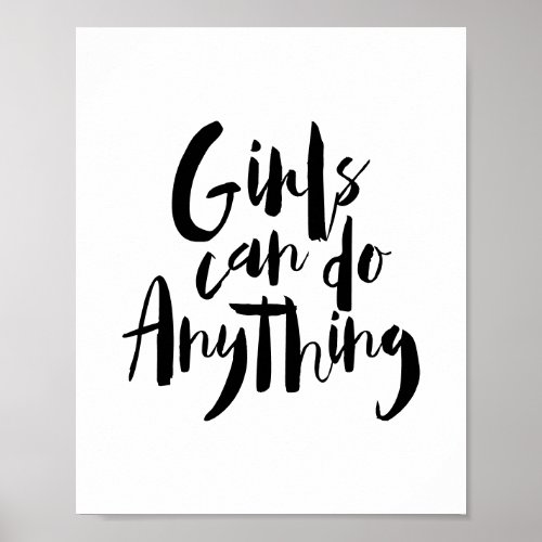 Girls can do Anything feminism feminist motivation Poster