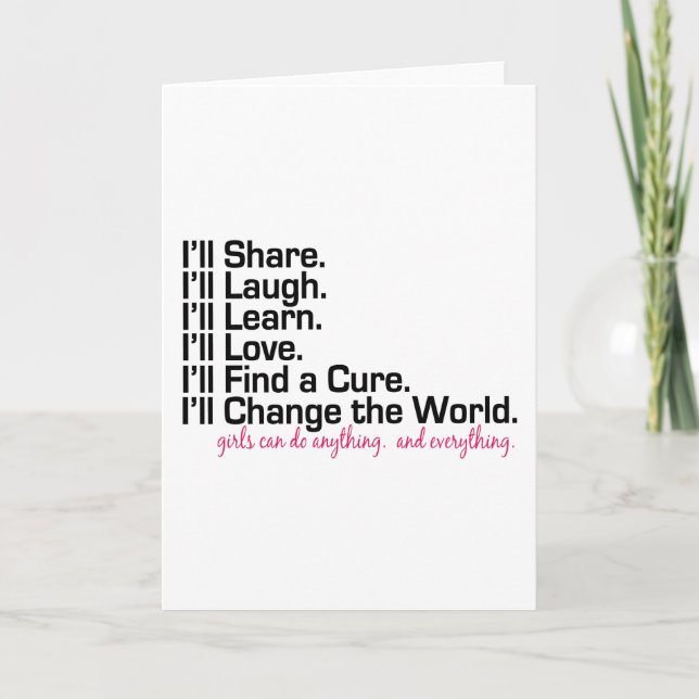 girls can do anything (girl power) card (Front)