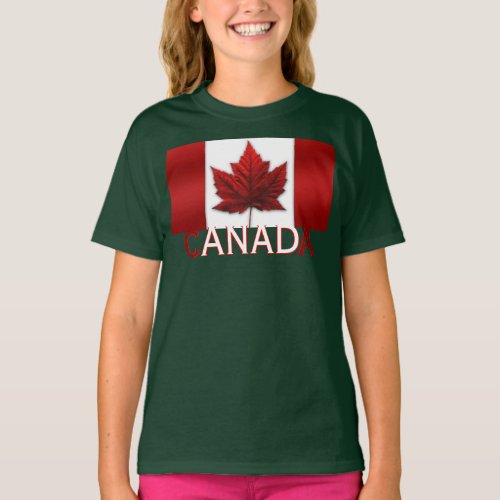 Girls Canada Flag T_Shirt Kids Organic Canada T
