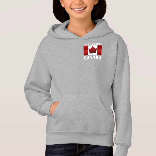 Girl's Canada Jacket Kid's Personalized Hoodie (Front)