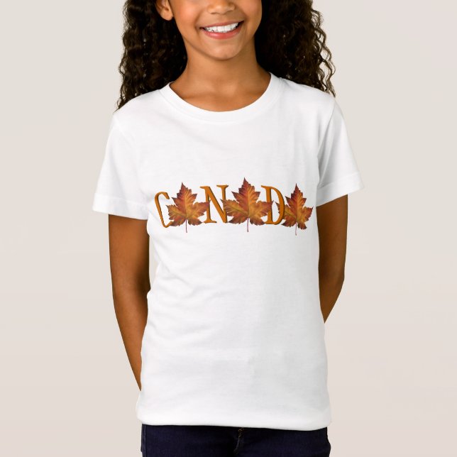 Girl's Canada T-shirt Canada Souvenir Tee Shirt (Front)