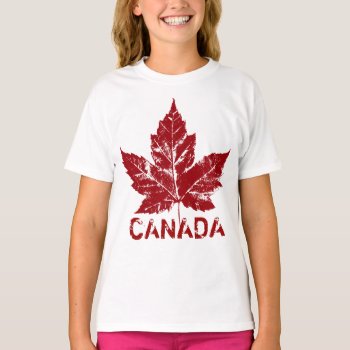 Girls Canada T-shirt  Cool Canada Souvenir Shirts by artist_kim_hunter at Zazzle
