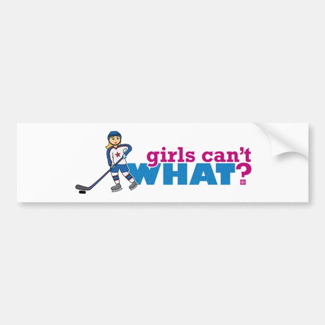 Girls Can't WHAT? Colorize Me Custom Designs Bumper Sticker (Front)