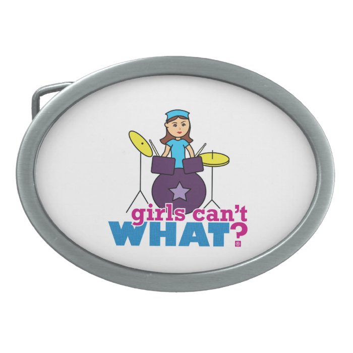 Girls Can't WHAT? ColorizeME Custom Design Oval Belt Buckles