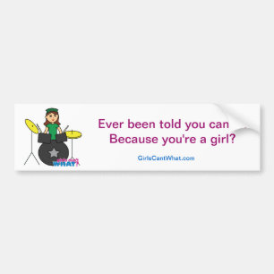 Girls Can't WHAT? ColorizeME Custom Design Bumper Sticker