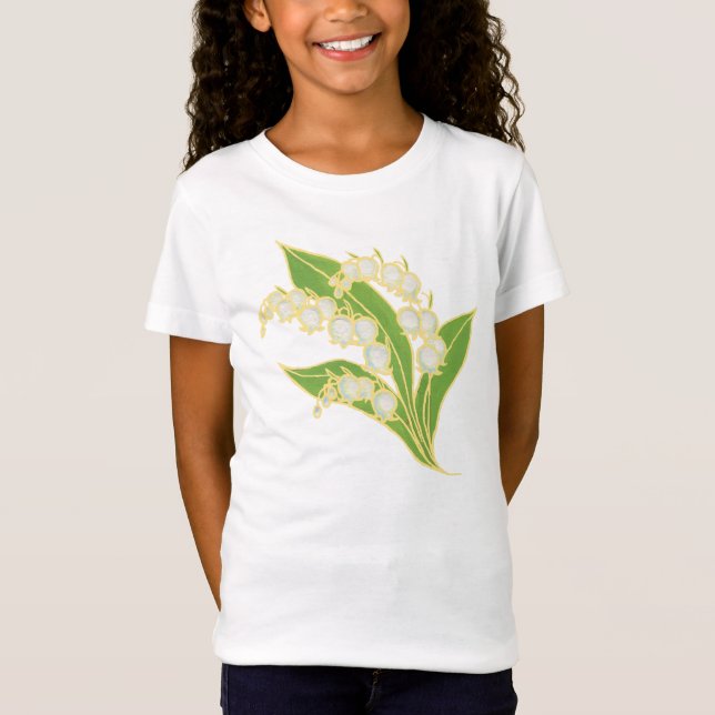 Girls Cap-sleeved T-shirt: Lily of the Valley T-Shirt (Front)
