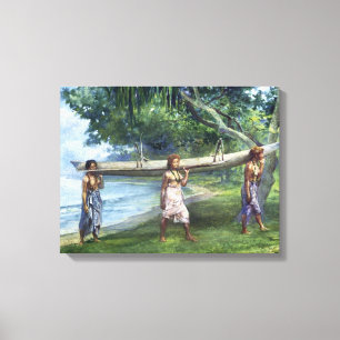 'Girls Carrying a Canoe' - John LaFarge Canvas Print