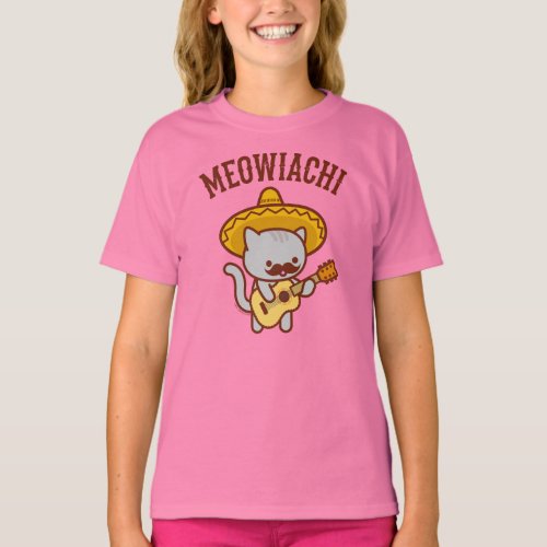 Girl's Cat T-Shirt - MEOWIACHI Girls Cat T_Shirt _ MEOWIACHI