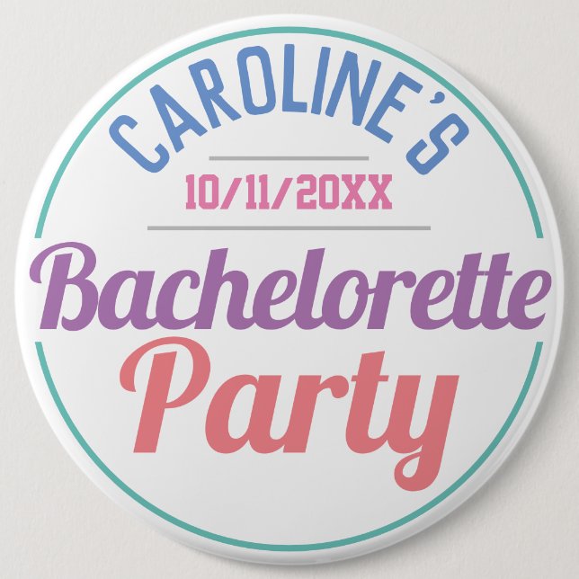 Girl's Celebration of a Bachelorette Party Button (Front)