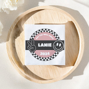 Girls' Checkered Skateboard Groovy Rad Birthday Napkins