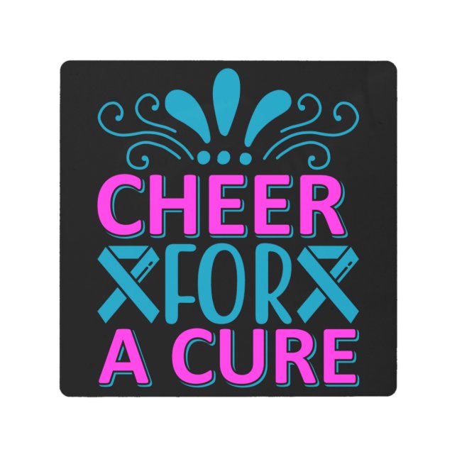 Girls Cheer For A Cure  Metal Print (Front)