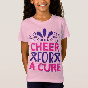 Girls Cheer For A Cure Pink and Purple T-Shirt