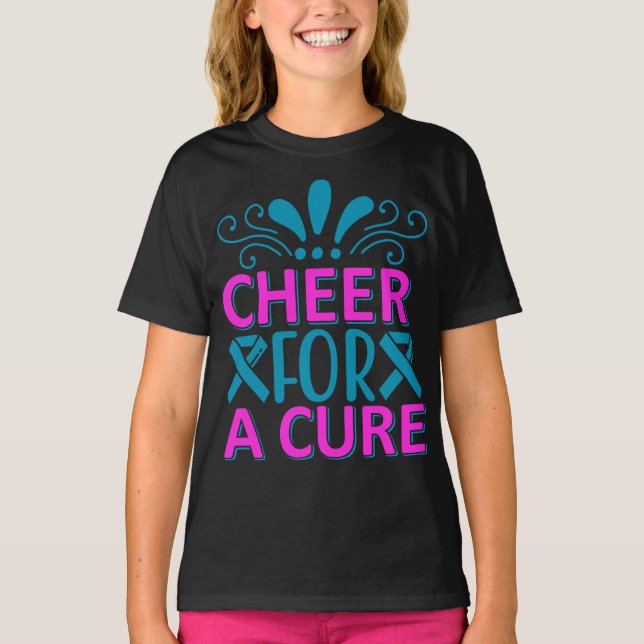 Girls Cheer For A Cure   T-Shirt (Front)