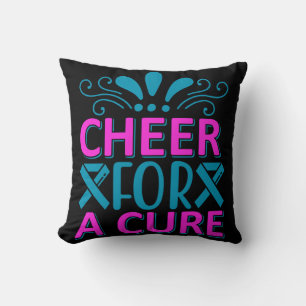 Girls Cheer For A Cure Throw Pillow