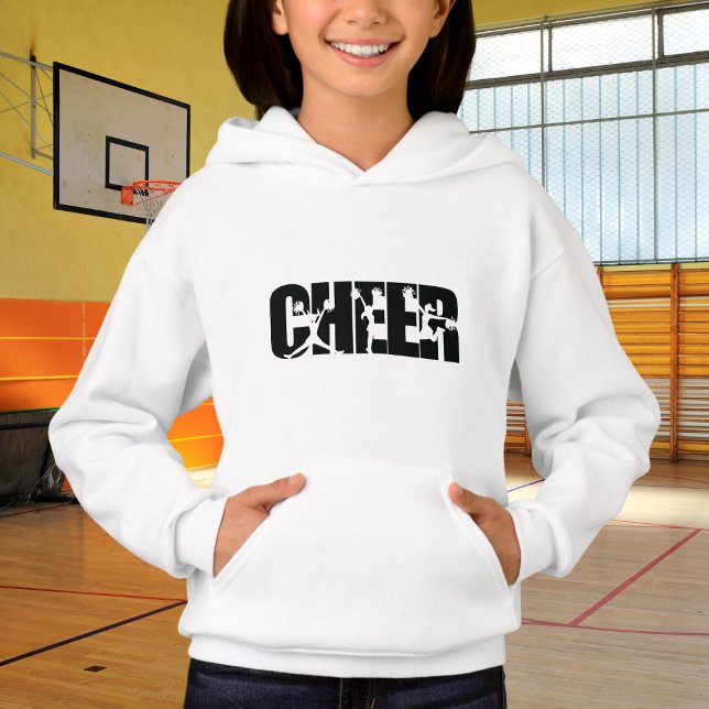Girls Cheer Word Pom Pom Cheerleading Silhouette Hoodie (Creator Uploaded)