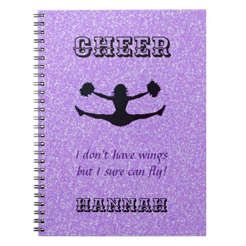 Girls Cheerleader Flyer Spiral Notebook w Name