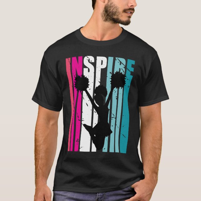 Girls Cheerleading Inspire Coach Cheerleader Retro T-Shirt (Front)