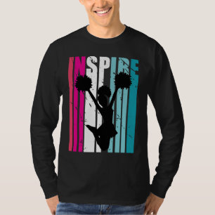 Girls Cheerleading Inspire Coach Cheerleader Retro T-Shirt