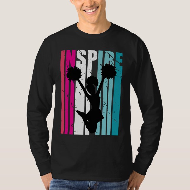 Girls Cheerleading Inspire Coach Cheerleader Retro T-Shirt (Front)