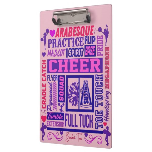 Girls Cheerleading Purple Typography     Clipboard