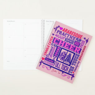 Girls Cheerleading Purple Typography Planner