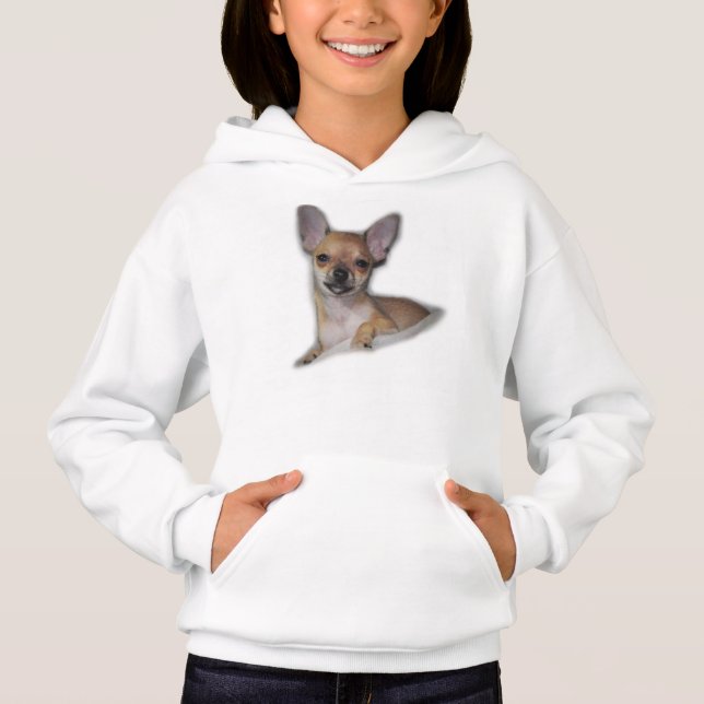 Girls Chihuahua Hoodie Sweater (Front)