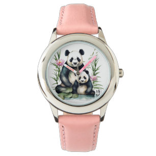 Girl's Chinese Panda and Cub Wristwatch