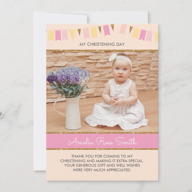 Girls Christening/Baptism Invitation (Front)