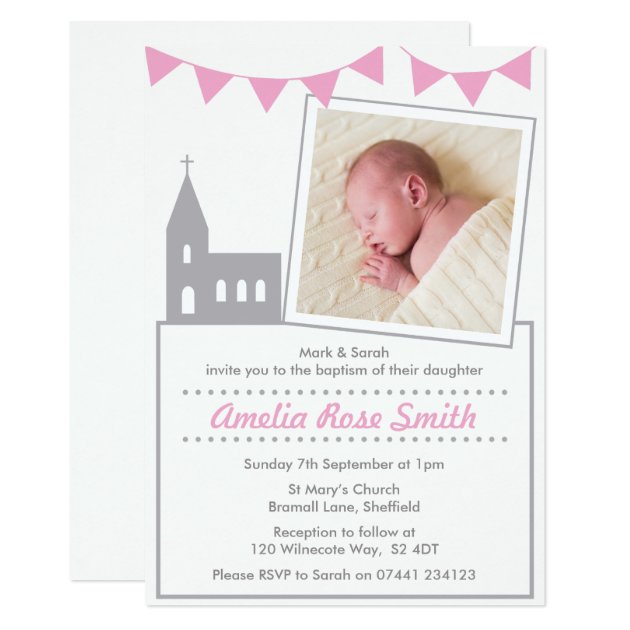 Girls Christening/Baptism Invitation