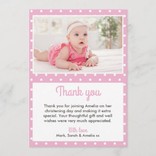 Girls Christening/Baptism Thank You card